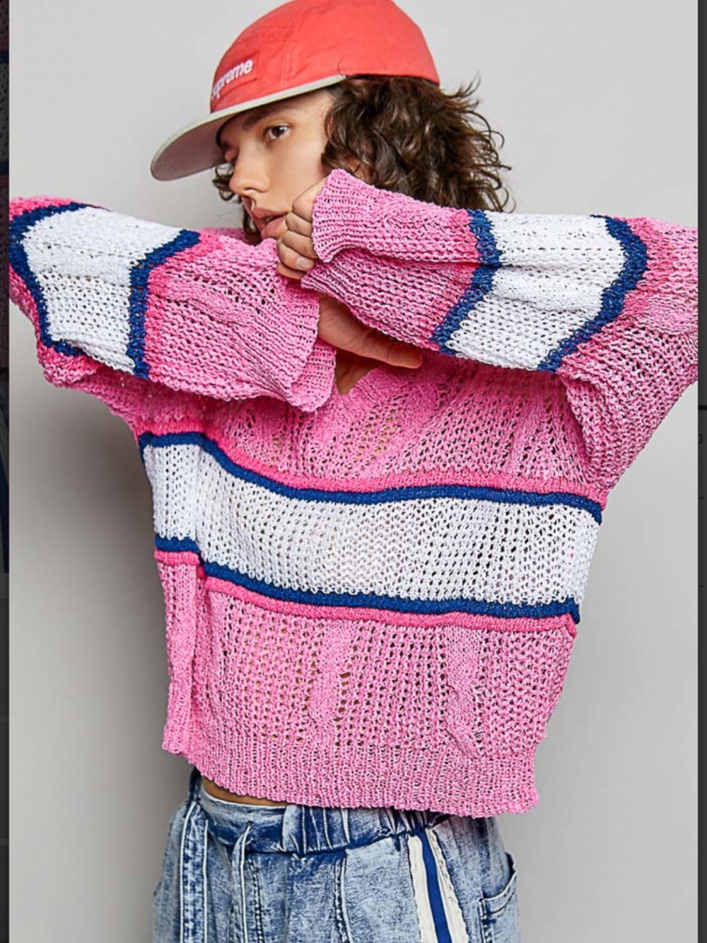 💲POL “ KATIE 3 “ POL V-Neck Stripe Sweater